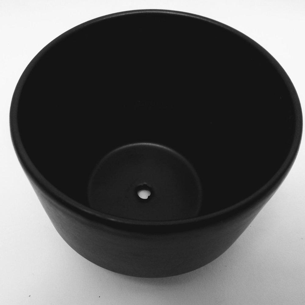 1960s Arabia Planter w Saucer Matte Black - Picture 7 of 13
